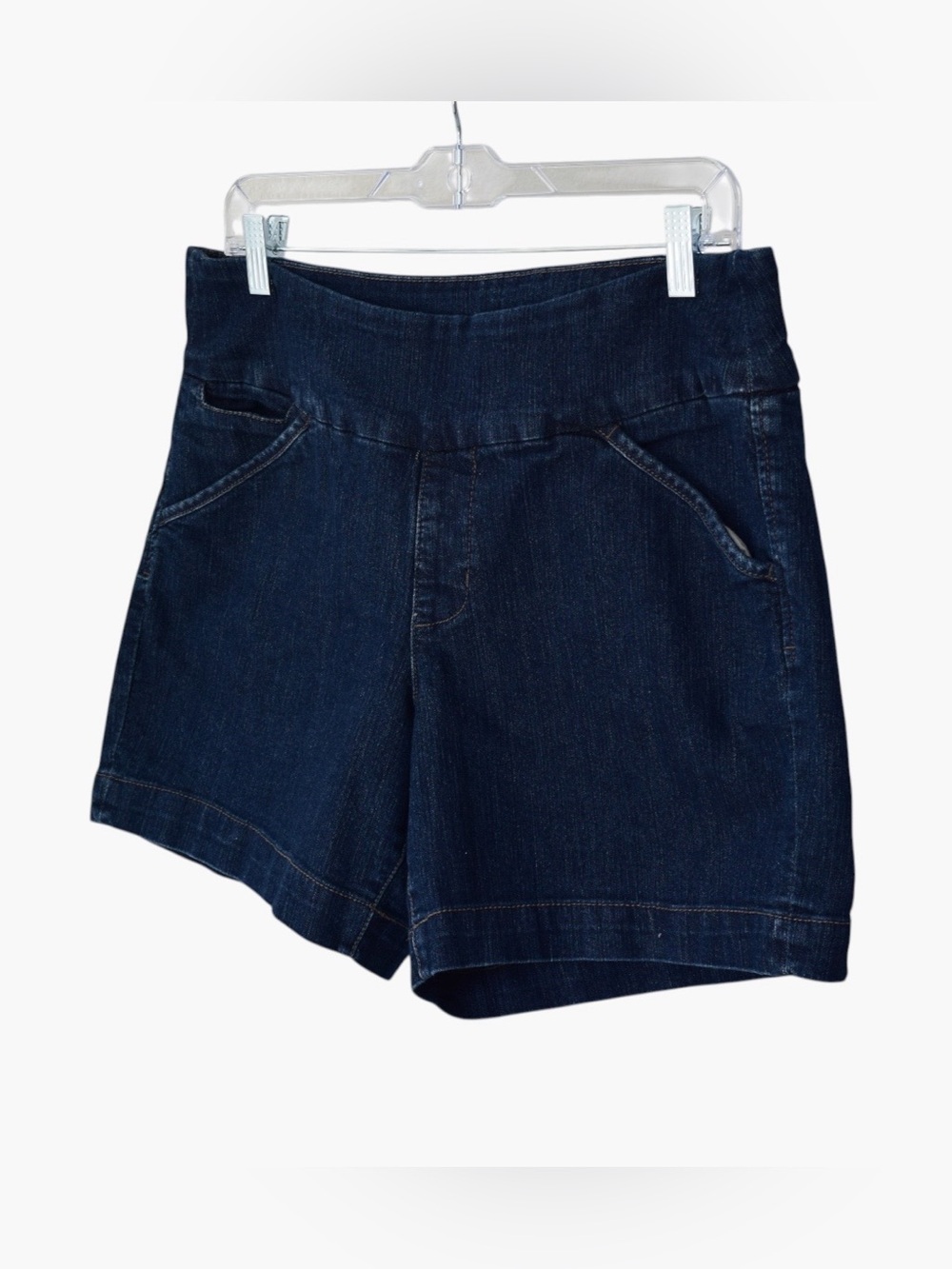 JagJeans Classic Fit Denim Cotton Blend Pull On Bermuda Shorts Size 14